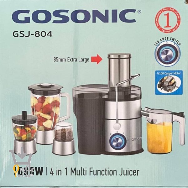 آبمیوه‌گیری 4 کاره ولومی استیل گوسونیک GSJ-804