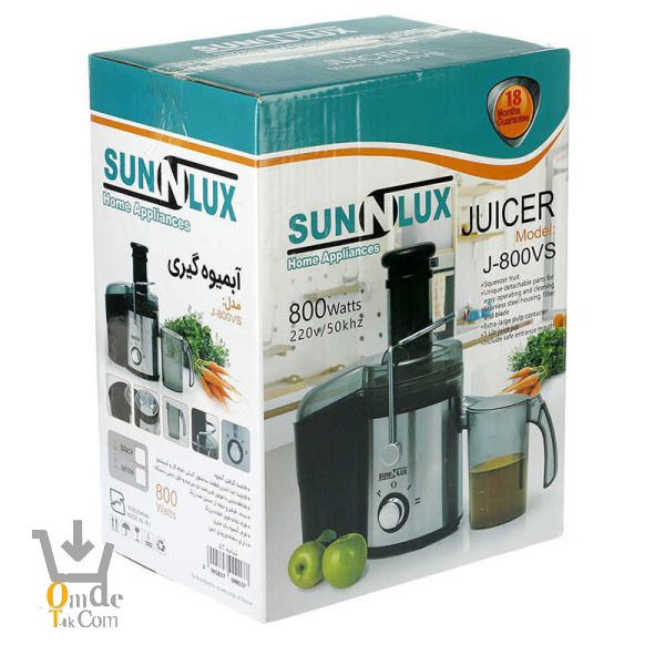 آبمیوه گیری تک کاره ولومی استیل سان لوکس sunnlux J-800VS